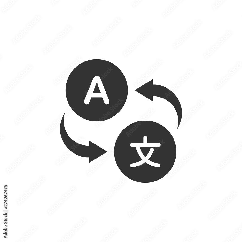 Poster language translation icon template black color editable. language translation symbol flat vector sig
