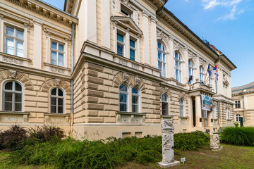 Fototapeta na wymiar Novi Sad, Vojvodina, Serbia - June 19, 2019: Building of Museum of Vojvodina at the center of the City of Novi Sad, Vojvodina, Serbia