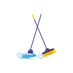 Isolated cleaning brush and mop design