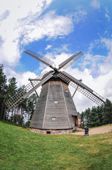 Fototapeta na wymiar 19th century dutch type windmill in Olsztynek town in Warmia-Mazury Province, Poland