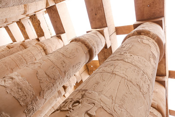 Columns in Hypostyle Hall of Karnak Temple, Luxor, Egypt