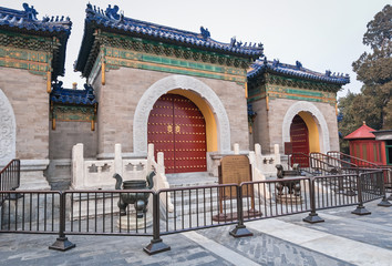 Fototapeta premium Gate of Imperial Vault of Heaven - one of the main buildings of Temple of Heaven in Beijing city, China