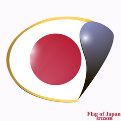 Banner with flag of Japan. Colorful illustration with flags for web design. Illustration with white background.