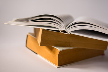 stack of books isolated on white background