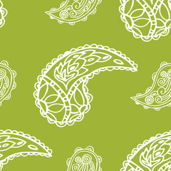 paisley seamless pattern, hand drawn indian cucumber, sketch