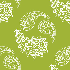 paisley seamless pattern, hand drawn indian cucumber, sketch