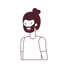 silhouette of young man in white background