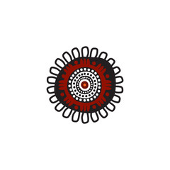 Aboriginal art icon logo design vector template
