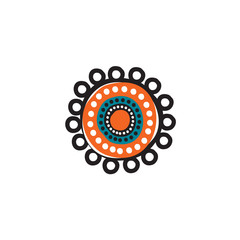Aboriginal art icon logo design vector template