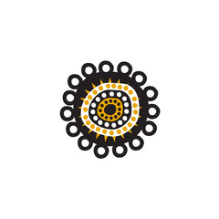 Aboriginal art icon logo design vector template