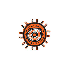 Aboriginal art icon logo design vector template