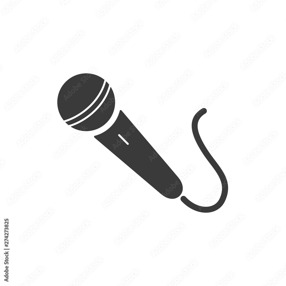 Aufkleber Microphone icon template black color editable. Microphone symbol Flat vector sign isolated on white background. Simple vector illustration for graphic and web design.