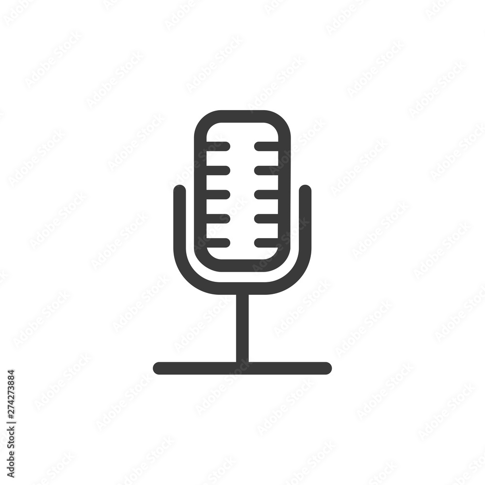 Leinwandbilder microphone icon template black color editable. microphone symbol flat vector sign isolated on white 