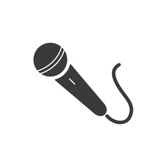 Microphone icon template black color editable. Microphone symbol Flat vector sign isolated on white background. Simple vector illustration for graphic and web design.