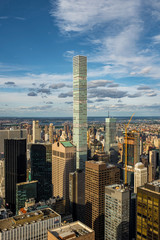 Midtown skyscrapers of New York cityscape view from rooftop Rockefeller Center