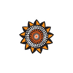 Aboriginal art icon logo design vector template