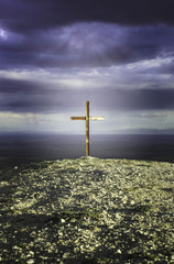 Croix sur une montagne en Espagne