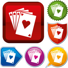 Set shiny icon series on buttons. Cards.