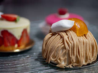 three cakes delicious French pastry