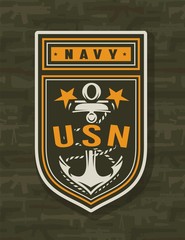 Navy forces colorful badge