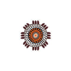 Aboriginal art icon logo design vector template