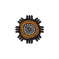 Aboriginal art icon logo design vector template