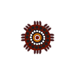 Aboriginal art icon logo design vector template