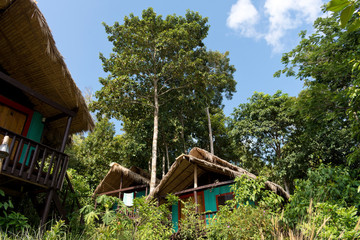 Obraz premium Wooden Bungalows at Koh Rong Island, Sihanoukville, Cambodia