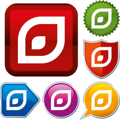 Set shiny icon series on buttons. Leaf.