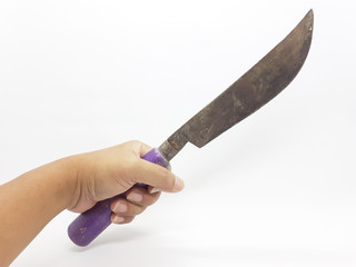 Old Vintage Used Rusty Blade in Isolated White Background