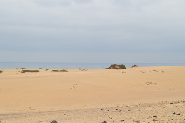 Fototapeta na wymiar Beautiful Desert Dunes With A Heart Of Volcanic Stones Written In The Sand In Corralejo. July 8, 2013. Corralejo Fuerteventura Canary Islands. Nature Vacation