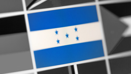 Honduras national flag of country. Honduras flag on the display, a digital moire effect.