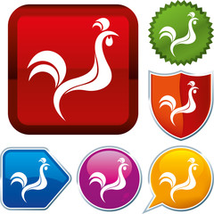 Set shiny icon series on buttons. Rooster.