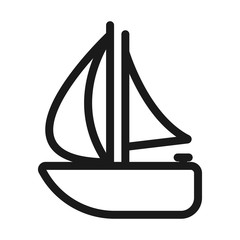 sail boat - minimal line web icon. simple vector illustration. concept for infographic, website or app.