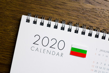 Bulgaria Flag on 2020 Calendar