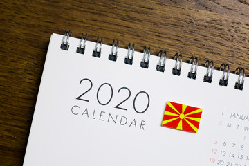 Macedonia Flag on 2020 Calendar