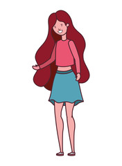 dancing woman in white background