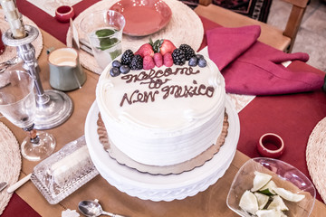 Welcome to New Mexico cake with fruit