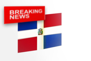 Breaking news, Dominican Republic country's flag and the inscription news