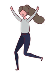 dancing woman in white background