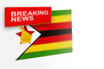 Breaking news, Zimbabwe country's flag and the inscription news
