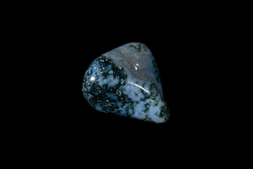 Moss Agate Mineral on Black