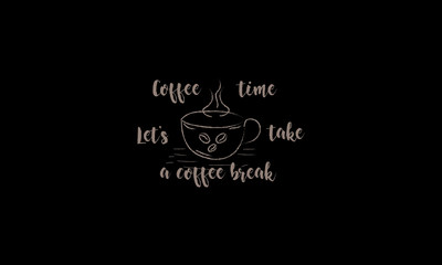 Banner of coffee with hand lettering. Poster with inscription about coffee drinks. 