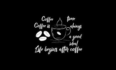 Banner of coffee with hand lettering. Poster with inscription about coffee drinks. 