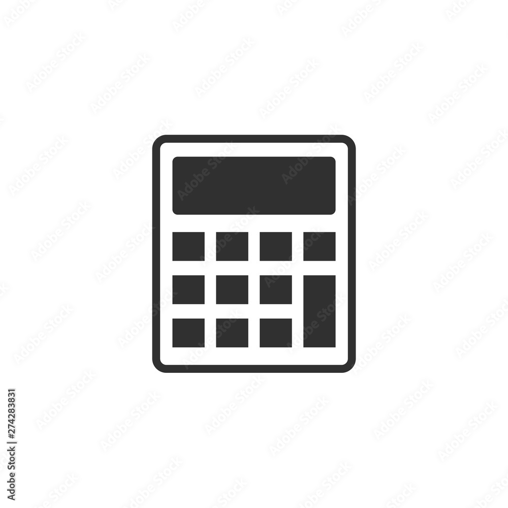 Poster calculator icon template black color editable. calculator symbol flat vector sign isolated on white 