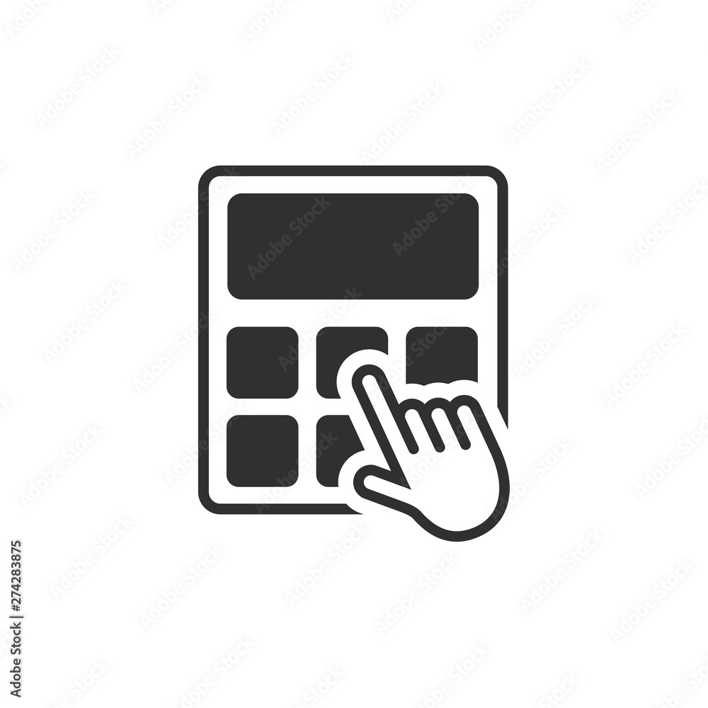 Fototapete Calculator icon template black color editable. Calculator symbol Flat vector sign isolated on white background. Simple vector illustration for graphic and web design.