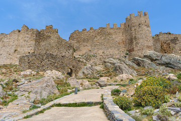 Castello Rosso (Red Castle) at Karystos, Evia, Greece, an old medieval Venetian castle