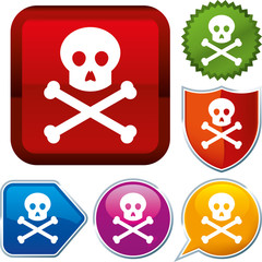 Set shiny icon series on buttons. Skull.