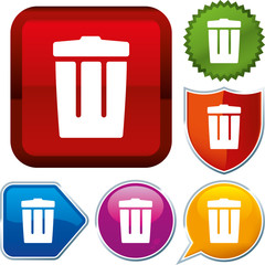 Set shiny icon series on buttons. Trash can.