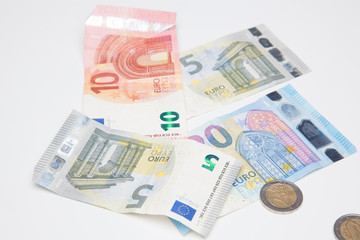 Euros, dinero en billetes y monedas, especulación, bancos, economía